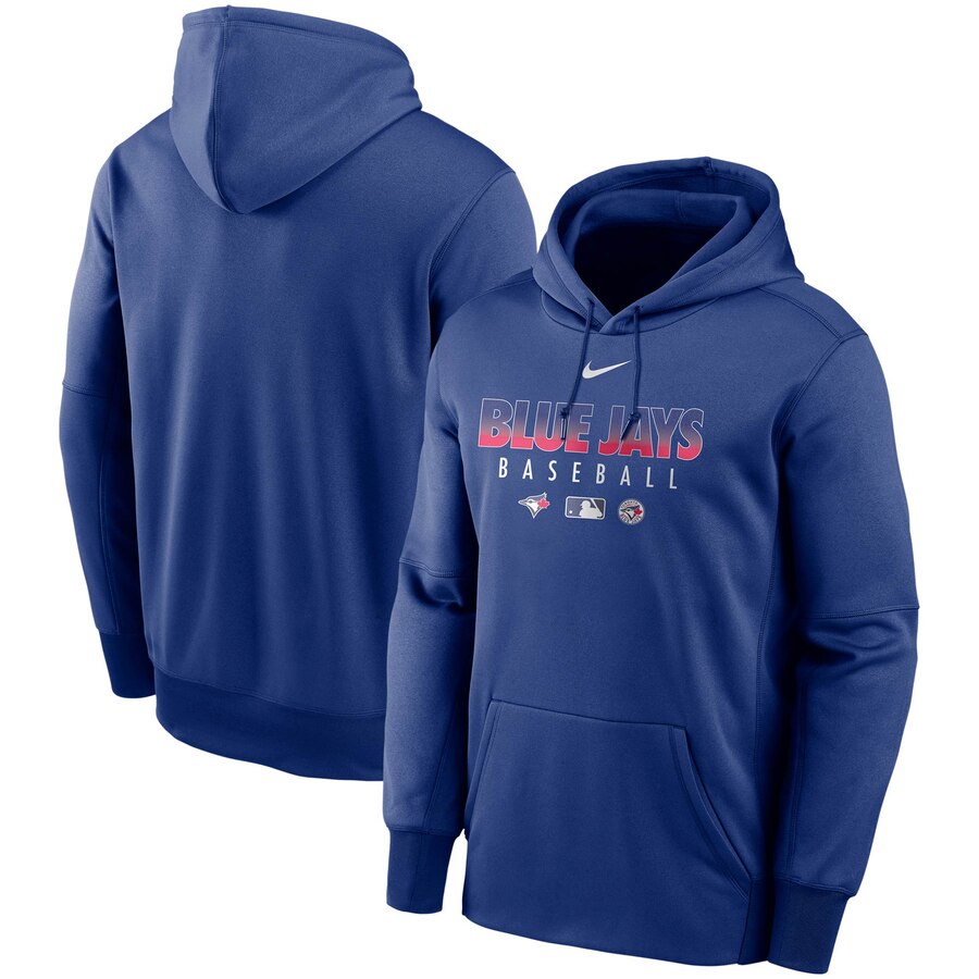 Men's Toronto Blue Jays Nike Royal Authentic Collection Therma Performance Pullover Hoodie